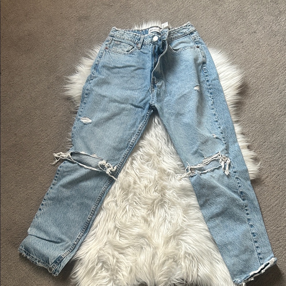 Zara Light Blue Boyfriend Jeans